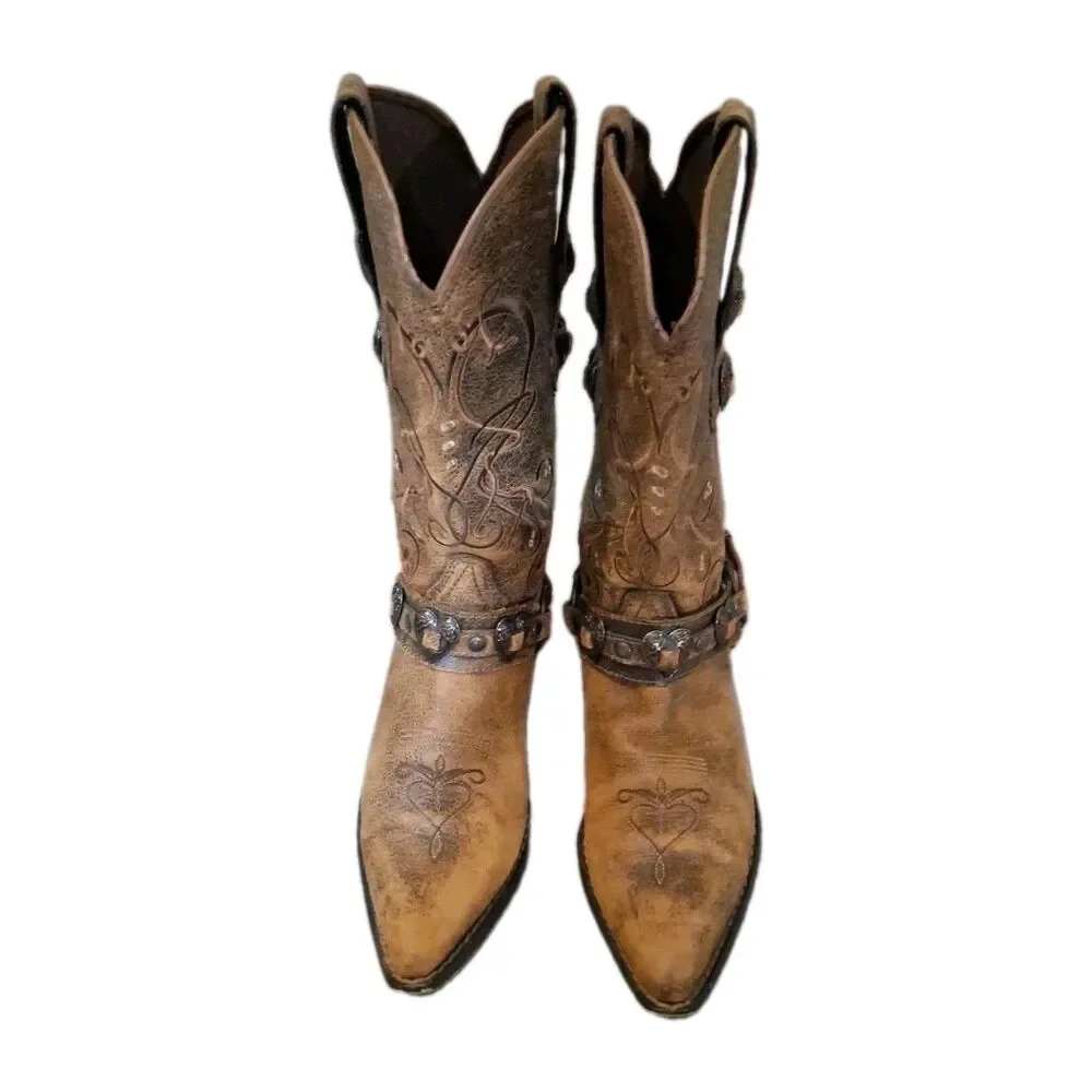 Crush by Durango Women's 7MBrown Heartbreaker BROWN LEATHER POINTED TOE Boot